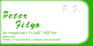 peter filyo business card